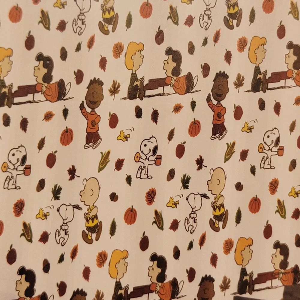 Peanuts Woodstock Fall Shower Curtain 72x72 Autumn Leaves Snoopy Bathroom Decor